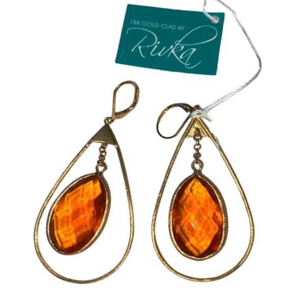 Rivka Friedman 18 kt Gold Clad Orange Earrings | NEW with tags | Ships FREE!
